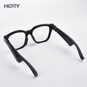 Audlt Plastic Polarizer Wireless Bluetooth Sunglasses Headphones Black Frame