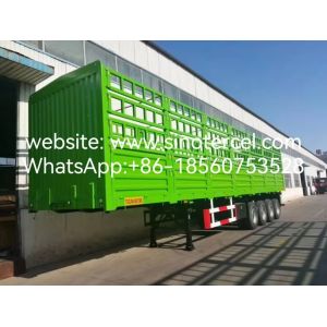 Quality 4 Axles Bulk Cargo Fence Semi Trailer for sale