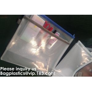 A4 Mesh Plastic Expanding File Folder A5 Bag，Promotion Weatherproof Mesh Zipper