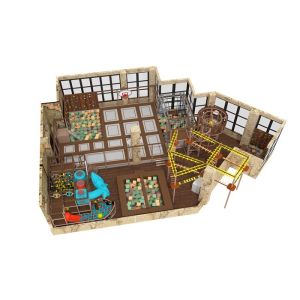 Large Indoor Trampoline Park Playground Amusement With Swing Bridge