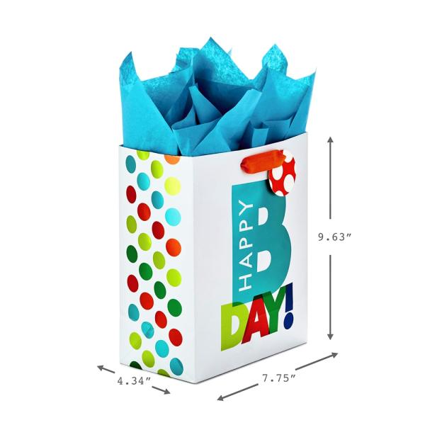 Craft Happy Birthday Gift Bag With Customized Logo For Birthday Shopping Tote Paper Bag