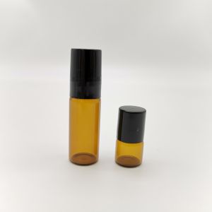 Refillable Clear 5ml 10ml Amber Glass Vials With Roller Ball