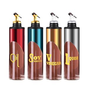 Empty Round Kitchen Oil Dispenser Glass Bottle 380ml 650ml