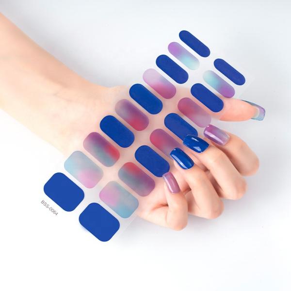 Wholesale Price New Design Valentine's Day Nail Strips Japanese Style Gel Nail Sticker Semi Cured UV Nail Polish Wraps