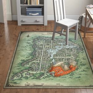 Unti-skid Polyester Printed country map Area Rugs and Carpets living room center