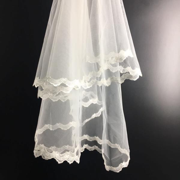 Embroidery lace with bead Ivory/White Bridal Veil with Rhinstone Wedding Accessories