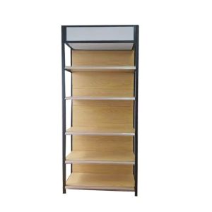 Transfer Wood Gondola Shelving Grocery 4 Post Column Rack Shelves