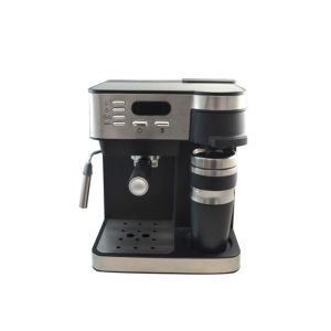 China Kitchen Espresso Coffee Maker 8-10 Cups Digital 20Bar Black Silver With Frother on sale