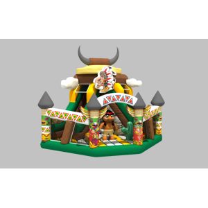 Small Commercial Inflatable Dry Slide For Kids With Fence Size 7x7x6.8m