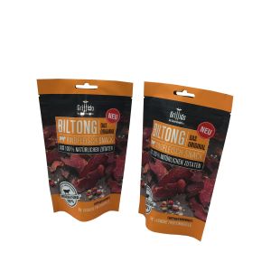 Printed Logo Plastic Aluminum Foil Easy to tear Stand up Dried Beef Jerky Bag