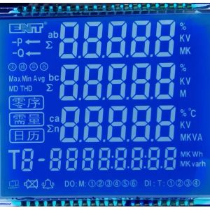 STN 7 Segment LCD Display Instrumentation LCD Module Blue Background And White