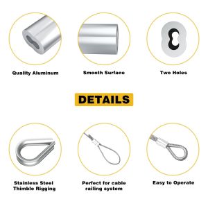 Practical Aluminum Wire Crimp Sleeves Rustproof For Multiple Sizes Rope