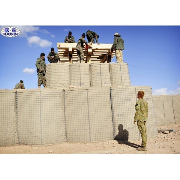 Buy Brown Military Hesco Barrier Sand Wall , Gabion Baskets Retaining Wall at wholesale prices