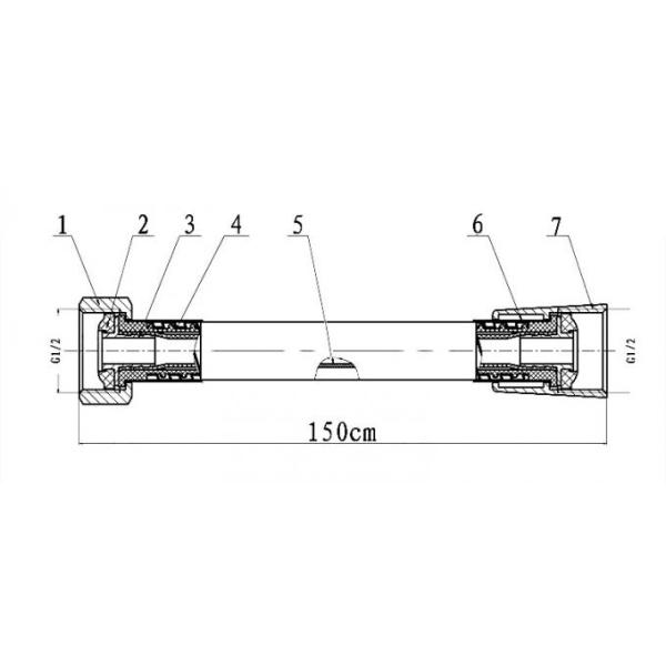 F1/2"XF1/2" Chrome Plated 1.5M Epdm Nylon Knitted Flexible Thickened Explosion Proof Water Inlet Bathroom Shower Hose