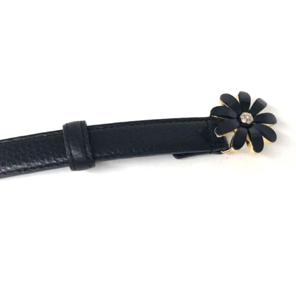 20mm Womens Genuine Leather Belt With Flower Shape Buckle