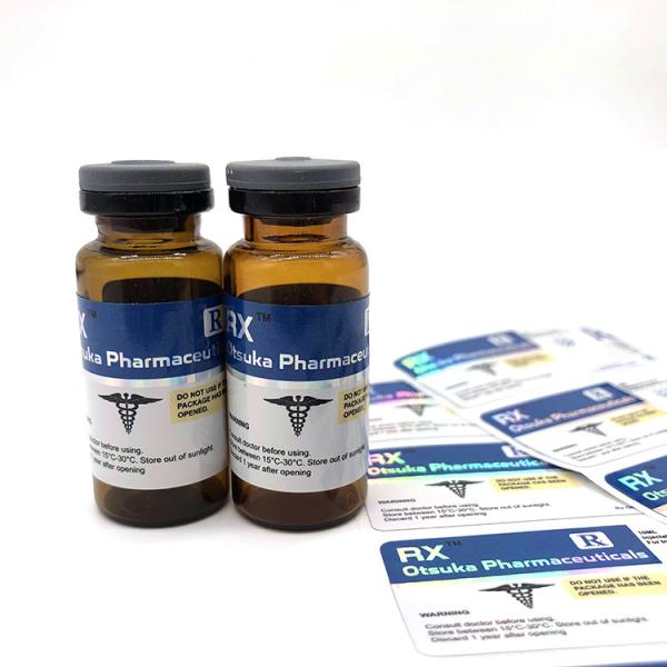 Waterproof Glass Vial Labels 10ml Bottle Labels Six Platinium Design SGS