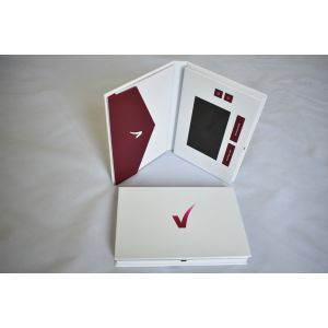 Custom Priting LCD Video Brochure Convenient With Inside Pocket For Postcards