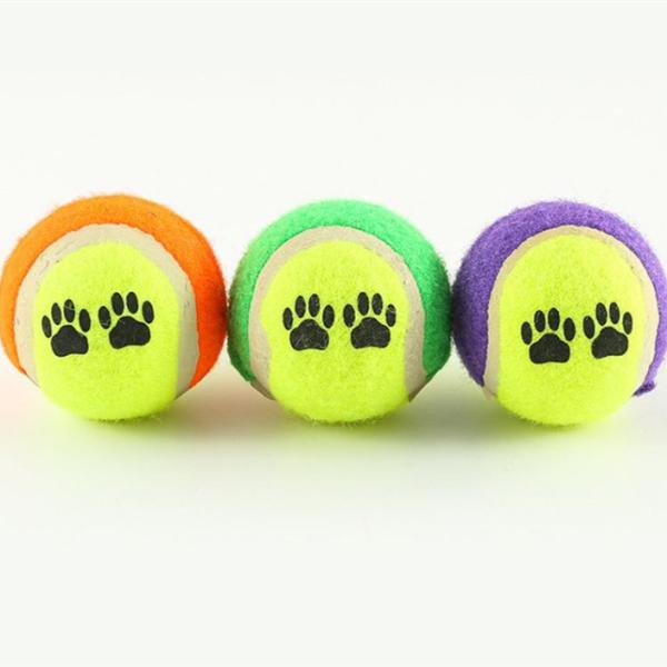 Cheap Price Pet Dog Cat Training Tennis Dog Chew Molar Interactive Ball Toy Pet Paw Shape Printing Toy Ball Wholesale
