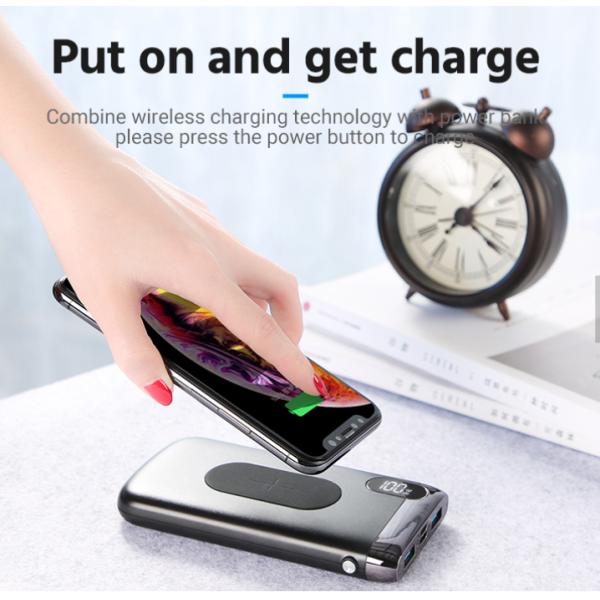 Qi Wireless Portable Cell Phone Power Bank / Mini Fast Charger 10000mAh