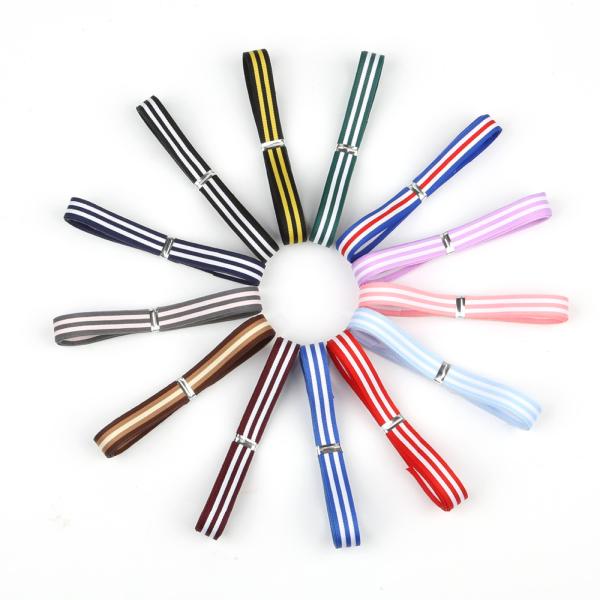 Superior Quality Polyester Wired Craft Ribbon Red White Blue Striped Jacquard Ribbon For Clothing