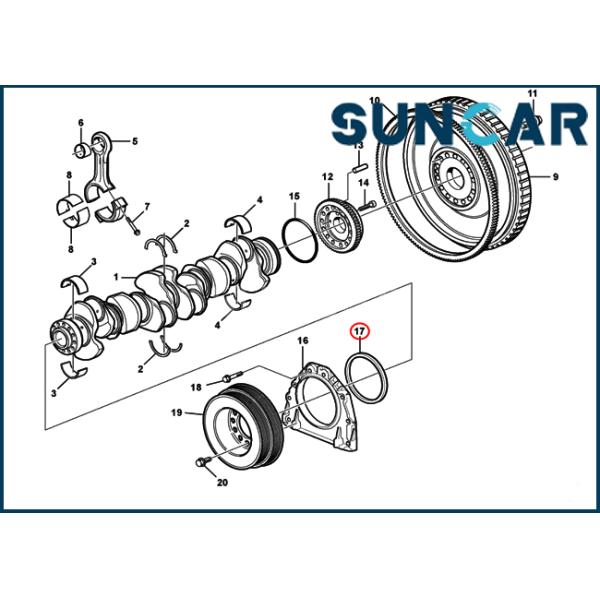 VOE21347087 21347087 Crankshaft Oil Seal Wear-resistant SUNCARVO.L.VO Seals