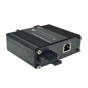 Industrial 100M PoE++ Media Converter 60W 802.3bt Fiber to Ethernet DIN Rail