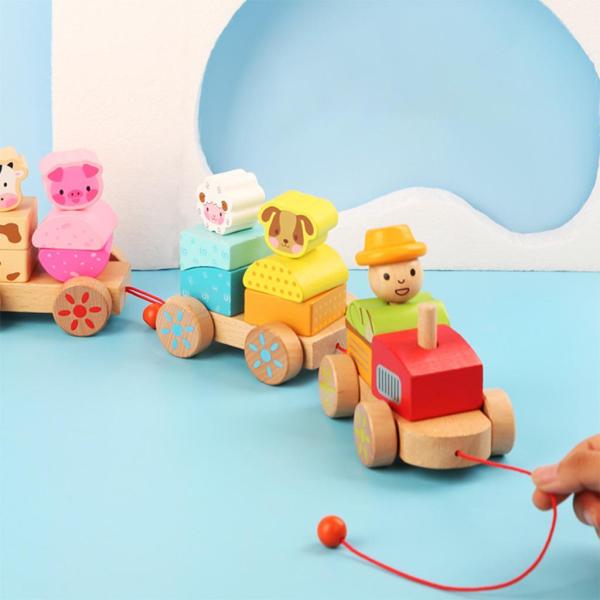 Wood Train Truck Shape DIY Educational Toy for Preschool Toddler Children