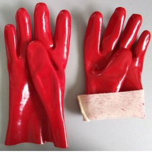 EN388 300mm Oil Proof Pvc Rubber Protective Gloves Chemical Resistant