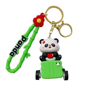 Silicone Keychain Pendants For Purse , Cute Panda Keychain Charms