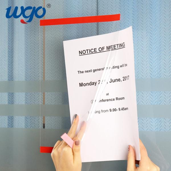 Buy Acrylic Document 8.5 X11 Clear Sign Holder Repositionable ODM OEM Wall Mount at wholesale prices