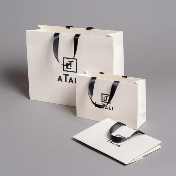 Custom Printed Folding Papper Carrier Bags Luxury Brand Paper Shopping Bags For Boutique