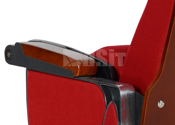 Elegant Moulded Wooded Panel Conference Hall Chairs Aluminum Alloy Structure