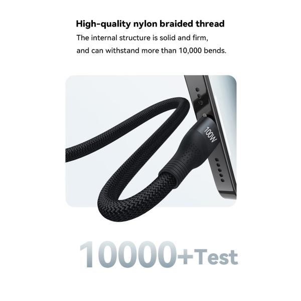 5A 100w USB Type C to Lightning Cable for iPhone 12/11/XS/XR/8/7/6 MFI Certified 6ft Nylon Braided Fast Charge and Sync