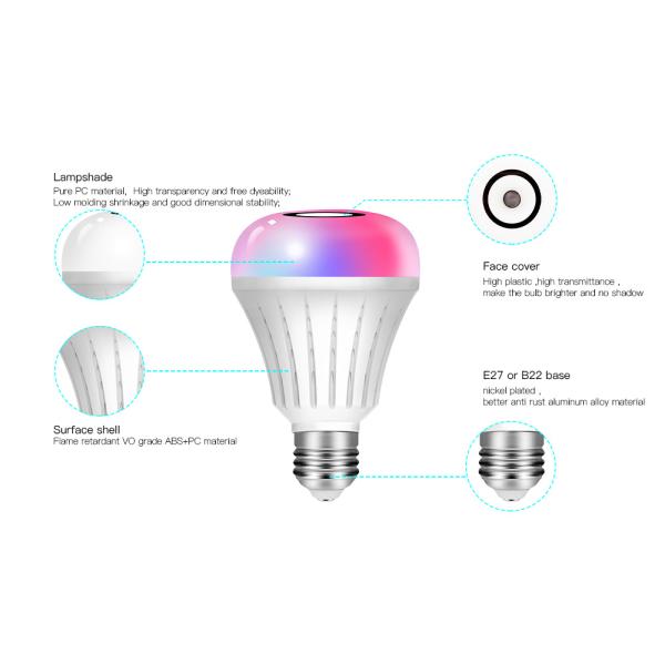 WiFi 2.4G 1T1R Smart LED Light Bulbs Music Sync For Bedroom Indoor