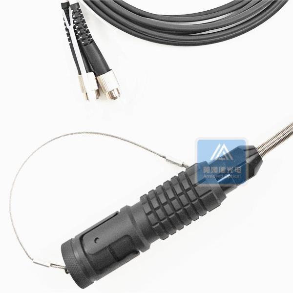 2 Core Armored Patch Cord Military Jumper Cables 5.0mm Black TPU Jacket Pro Beam FC