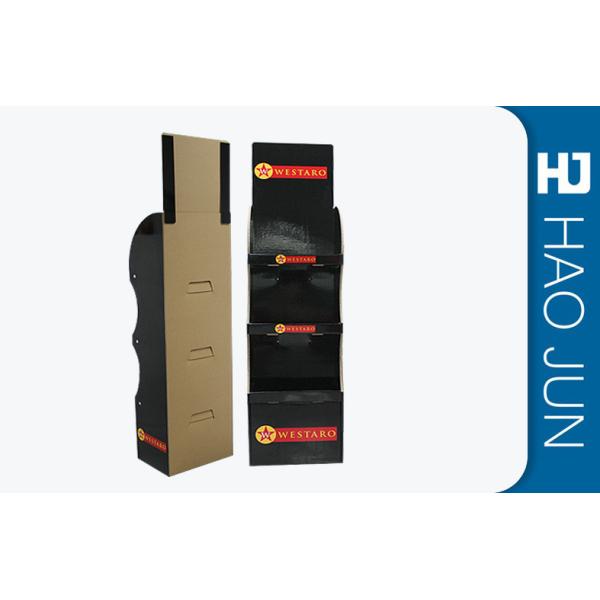 3MM Thickness Cardboard Display Stands For Clothing Shows With Black Red Logo