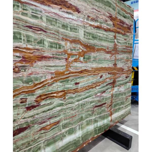 Polished Surface Finishing Pakistan Bamboo Onyx Marble Slabs for Table Modern Design Style