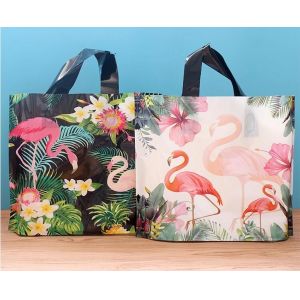 Manufacturer Custom Logo Printing soft loop handle plastic bag,promotional 100% biodegradable custom printed soft loop h