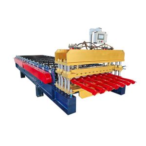 China 1.2m Roofing Sheet 3Phase Step Tile Roll Forming Machine Servo Motor on sale
