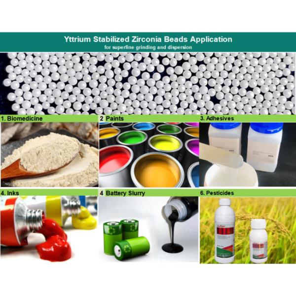 Yttrium Stabilized Zirconia Beads Media 1.2mm For Adhesives Pesticides Grinding