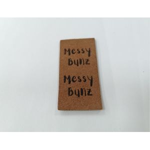 Suede Microfiber PU Leather Label Washable With Embossed Logo