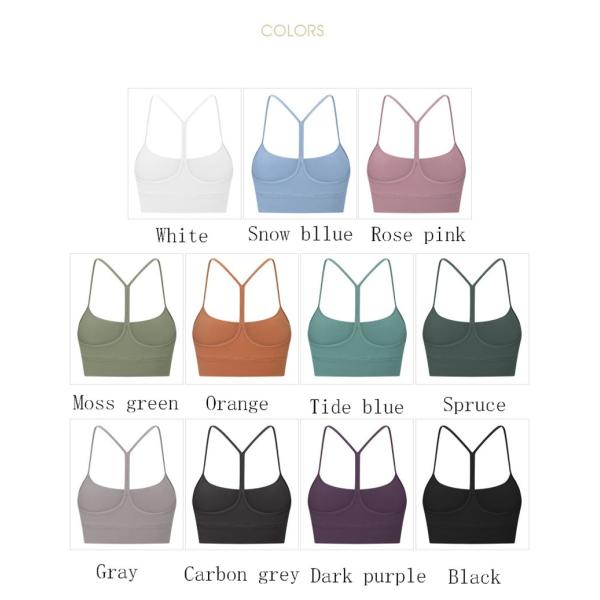 Flow Y Back Solid Color Sports Bra Pro Skin Widened Hem For Running Yoga Gym