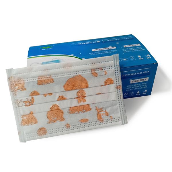 Breathable Disposable Children Face Mask 3 Ply Non Allergic With Elastic Earloop