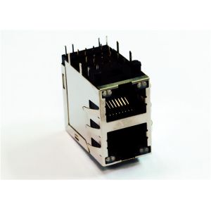 ARJM21A1-805-BA-EW2 2x1 Port 2.5GM Stacked RJ45´s With Separated CT With LEDs