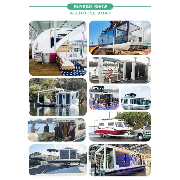 Aluminum Floating Boat Hotel Luxury And Comfort Water Double Deck Houseboat