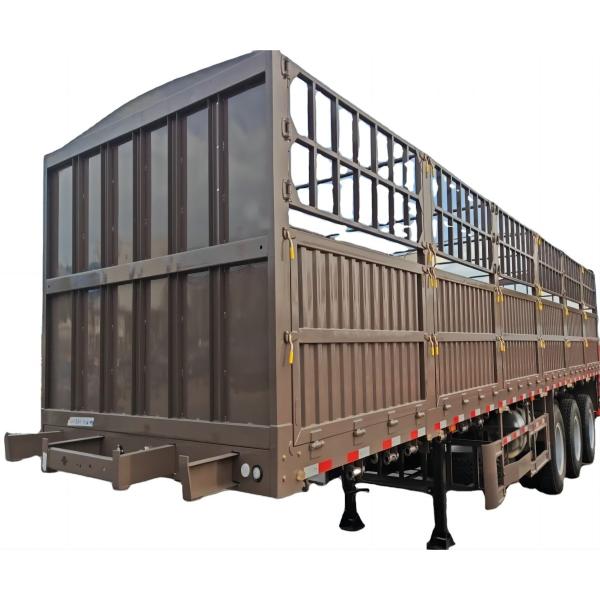 Buy CIMC iron material 3 axles 40-80 Tons Capacity Stake Type Heavy cargo van type High Fence Warehouse Semi truck trailer at wholesale prices