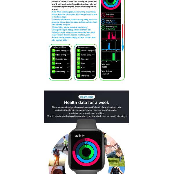 IWO MC57 180MAH 1.57 Inch Dial Heart Rate Monitor 2hrs Charging