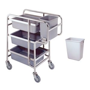 Restaurant Dining Room Leftover Stainless steel Serving Cart Silver
