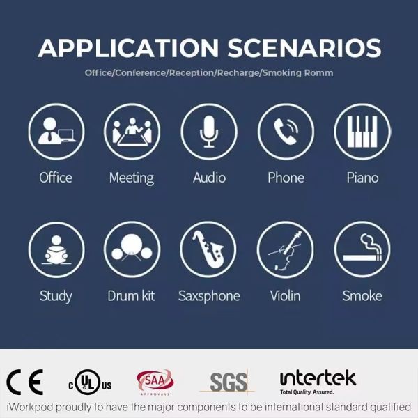 Steel Structure Soundproof Portable Booth Customized Modern Office Pods