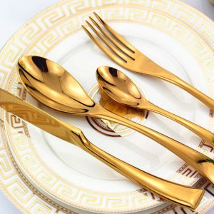 High quality Stainless steel gold cutlery/wedding flatware/tableware/dinnerware